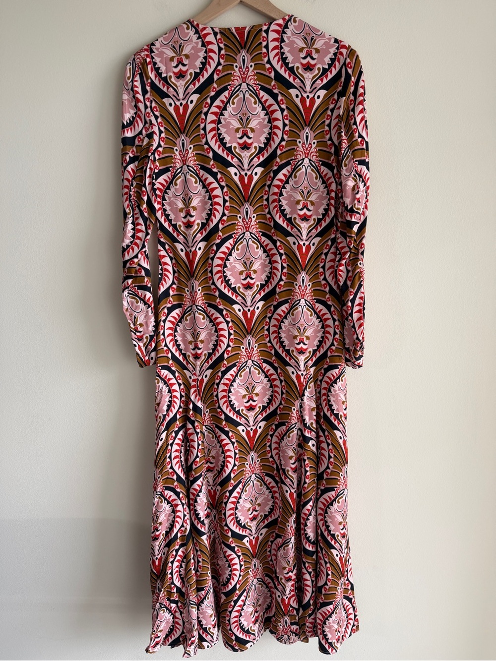 FARM Rio Pineapple Jewelry Midi Dress Size S Long Sleeve Printed Viscose - Picture 6 of 15
